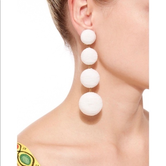 Rebecca de Ravenel Classic Soft White  Corded Four Drop Earrings - Picture 5 of 12